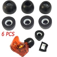6pc Memory Foam Replace Ear Tips Buds Part for Pro 3 Headphones Earphones Black