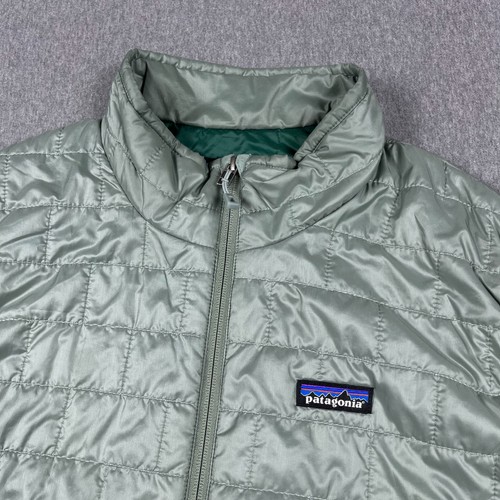 Patagonia Vest Mens Nano Puff Full Zip Primaloft Quilted Light Green - Picture 2 of 11