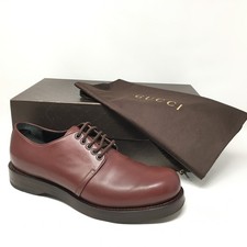 Gucci Goodyear Derbys Oxfords Dress Shoes Mens Size 9 US 8.5 UK Mahogany Leather
