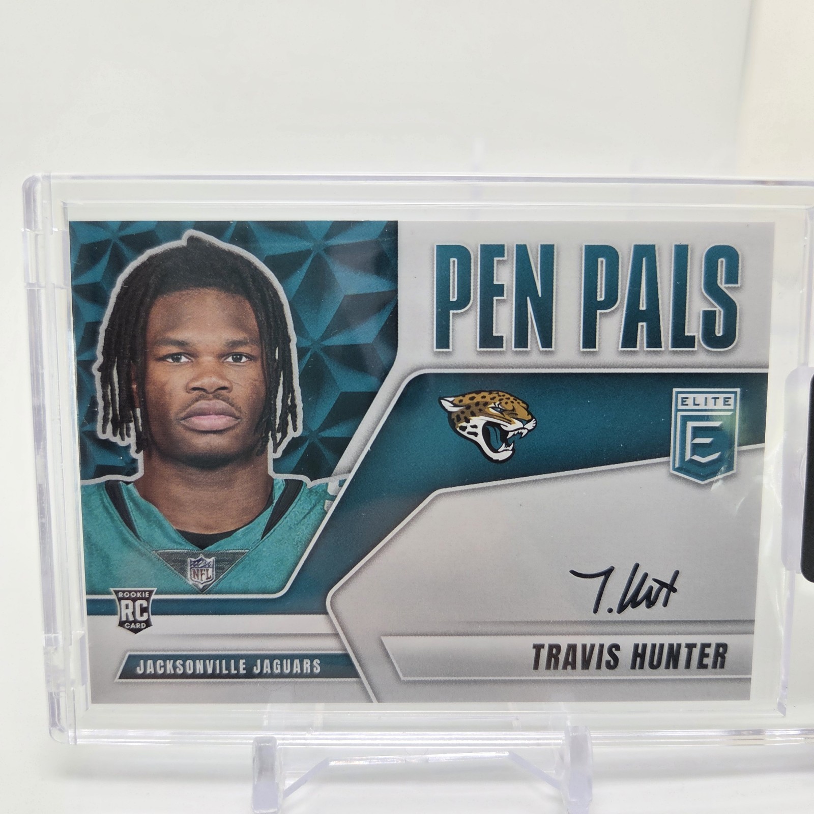 2025 Panini Donruss Elite Pen Pals Travis Hunter Rookie Auto Black RC Jaguars