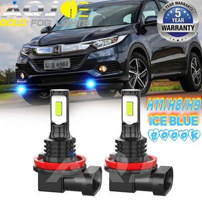 H11 H9 LED Fog light Bulbs Super Bright 8000K Ice Blue For Honda HR-V 2016-2019
