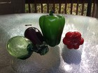 Set of 4 Murano Style Hand Blown Glass Vegetables