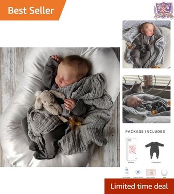 Reborn Baby Doll Boy Vinyl 18 Inch Realistic Newborn Gift with Accessories