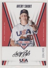 2019 Panini USA Baseball Stars & Stripes Black Ink 304/499 Avery Short Auto 02v3
