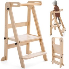Foldable Tower - Kitchen Step Stool Helper for 1-6 Years, Montessori Standing...