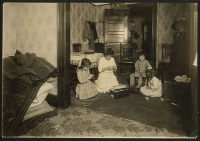 Home work on embroidery,Miss E.C. Waton's Report,New York,Lewis Wickes Hine