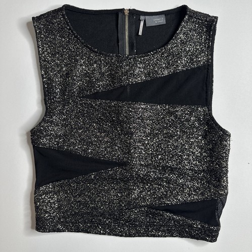 Sparkle & Fade Metallic Crop Top XS Urban Outfitters Y2K Glitzer Party Tank