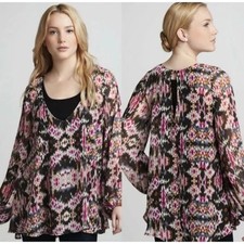 Show Me Your Mumu Chelsey Tunic Top Women’s Medium Multicolor Sheer Chiffon Boho