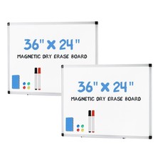 Magnetic White Board Kit Set of 2, 36" x 24" Dry Erase Board with 1 Dry Erase...