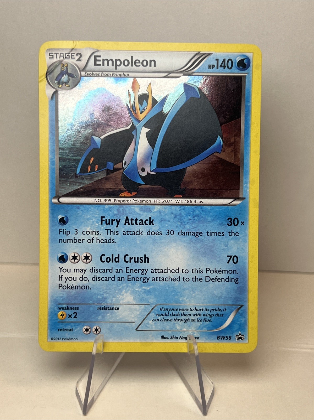 DAMAGED Empoleon BW56 Holofoil Black and White Promos AUTHENTIC Pokemon Card