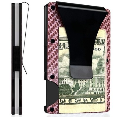 Premium Pink Wallet with RFID Blocking, Compact Design & Money Clip for Women