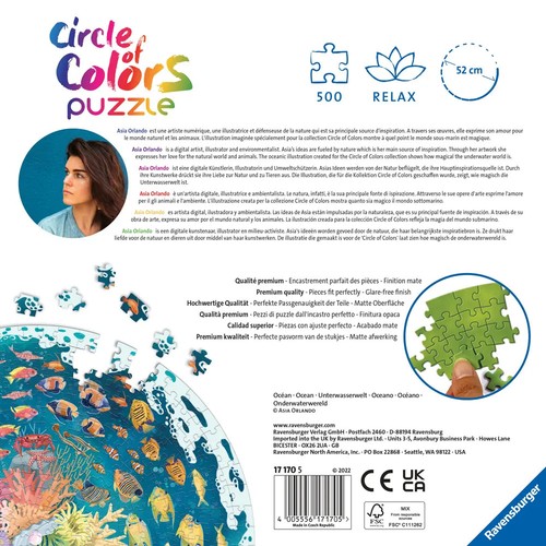 Ravensburger 500 Stück Puzzle Kreis der Farben Ozean Puzzle mit Poster Alter 10+ - Bild 3 von 8