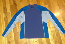 Boys Girls LL Bean Blue Long Sleeve Rash Guard Swim Shirt Size Large 14-16