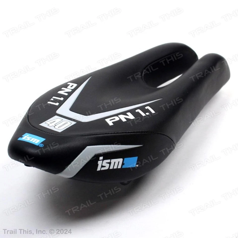 Sillín de bicicleta de carretera ISM PN 1.1 nariz dividida triatlón contrarreloj 275 x 110 mm negro Foto 3 de 4