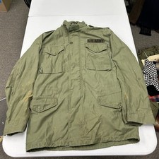 Vintage M-65 Field Jacket Mens M Green US Army Distressed Military Coat