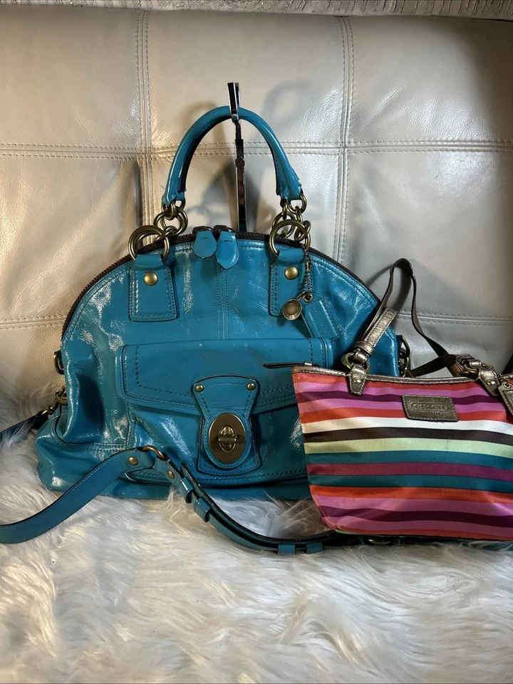 COACH Bag Pouch Y2K Limited Edition FRANCINE TURQUOISE LEGACY Crossbody - Image 2 of 4