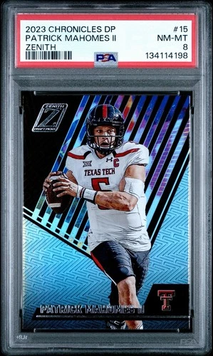 2023 PANINI CHRONICLES DRAFT PICKS ZENITH PATRICK MAHOMES II 15 CHIEFS PSA 8