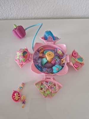 D1-AH POLLY POCKET LOTUS FLOWER BLUME FANTASY FEE FAIRY TOY RETRO BLUEBIRD 1996