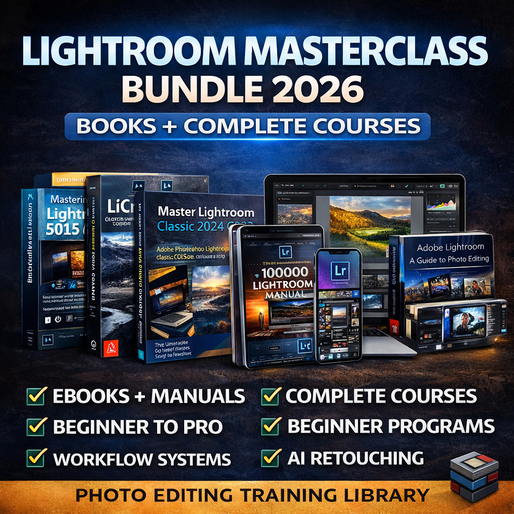 Lightroom Classic Masterclass Bundle 2026 | eBooks PDF + Video  Complete Courses
