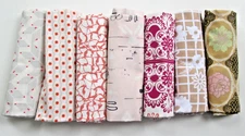 Moda 7 Fat Quarters - Beige, Orange, Gold, Pink - 22 x 18"