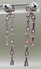 Pink Teardrop Crystal Chandelier Dangle Earrings — photo 3