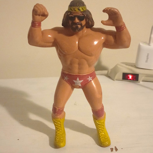 WWF LJN Macho Man Randy Savage Pink Trunks Variant...