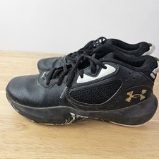Under Armour PS Lockdown 6 Youth Boys 6.5Y Black Basketball Shoes Sneakers
