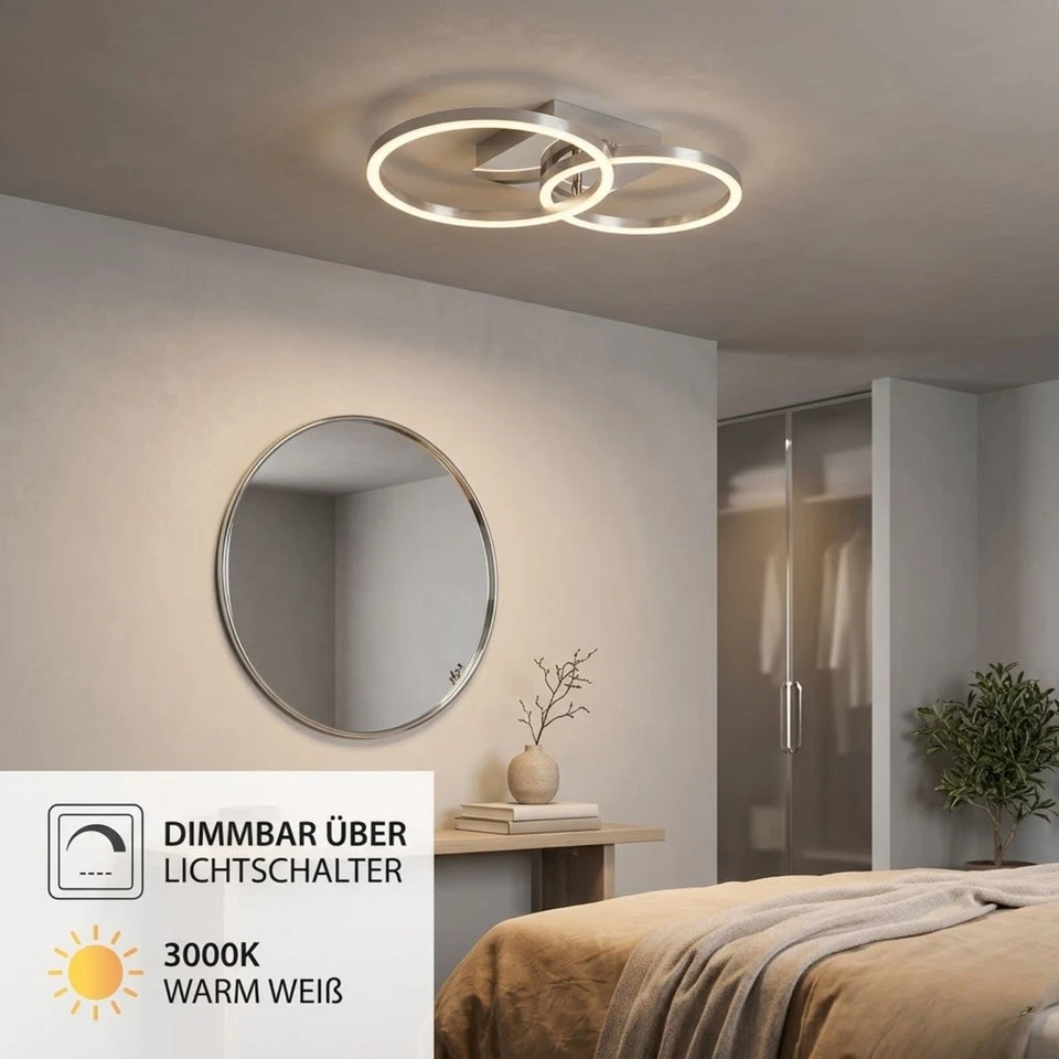 Briloner  Frame Alu Chrom dimmbar über Lichtschalter Deckenlampe - Bild 1 von 4