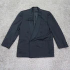 Ermenegildo Zegna Tuxedo Jacket Mens 40R Black Striped DB Shawl Wool Super 100s