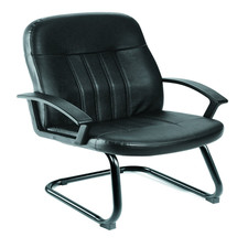 Boss Office Products Executive Leatherplus Budget Guest Chair In Black 250 B8109