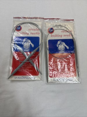 Set of 2  Boye Circular Knitting Needles USA Sz 6, 10 1/2Lightweight Aluminum  