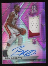 2017-18 BAM ADEBAYO #6/25 SPECTRA HYPER PINK PRIZM RC ROOKIE PATCH AUTO RPA SP