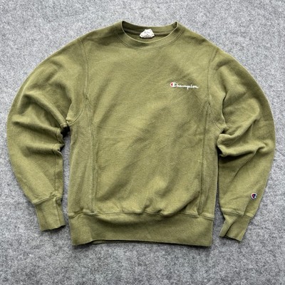 Vintage 90s Champion Reverse Weave Crewneck khaki grün Sweater Gr. XS TOP