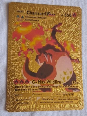 Pokémon - Charizard VMAX - G-Max Wildfire - Gold Foil - Fan Art - Card #143/293