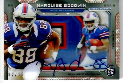 2013 Topps Marquise Goodwin Auto Rookie Patch Card 2/15 RARE!
