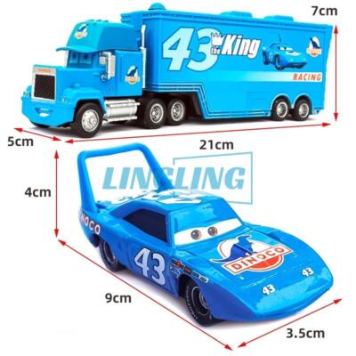 Set of 2 Disney Pixar Cars No.43 The DiNOco King Hauler Truck Die