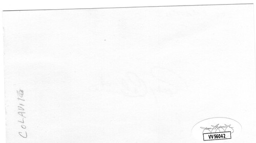 Rocky Colavito signed baseball index card (vintage) w/ mini stamp JSA Auth - O - Picture 2 of 2