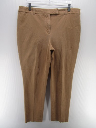 Talbots Pants Women 16 Brown High Waist Slim Straight Trousers Slacks Career