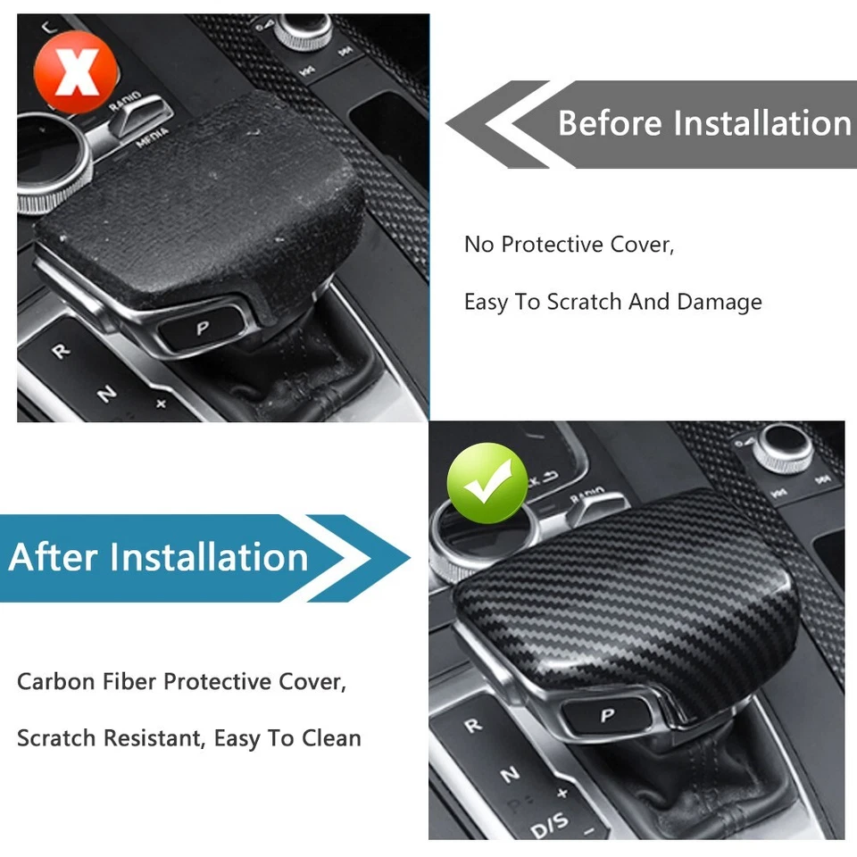 Cubierta de perilla de cambio de marchas interior de coche accesorios para Audi A4 A5 A6 A7 Q5 Q7 Foto 4 de 4