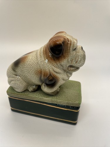 Vintage Japanese Takahashi Ceramic English Bulldog Hidden Compartment Figure - Picture 3 of 21