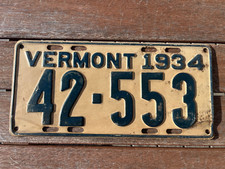 1934 Vermont License Plate 42553