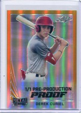 2021 Leaf Metal Draft Gold Pre Production Proof Derek Curiel Rookie 1/1