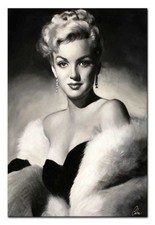 Marylin Monroe-90X60Cm-Olio Dipinto A Mano Tela Firmato Arte Decorativa G100849