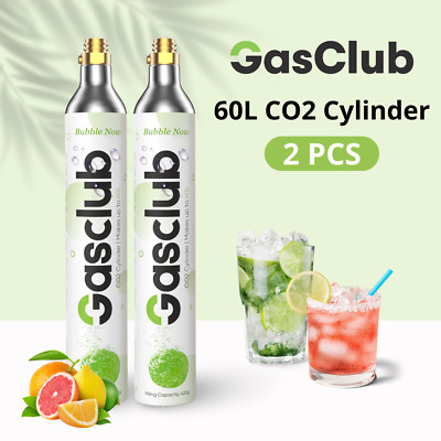 Gasclub CO2 Cylinder X 2 60L Carbonating for SodaStream Soda Maker Carbonator US