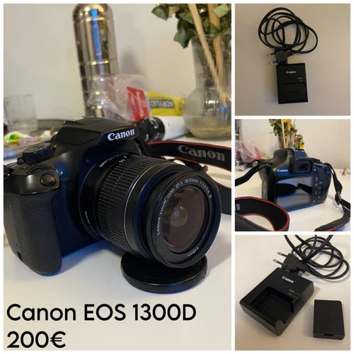 Canon EOS 1300D 18.0MP Digitalkamera - Schwarz (Kit mit EF-S 18-55mm III DC...