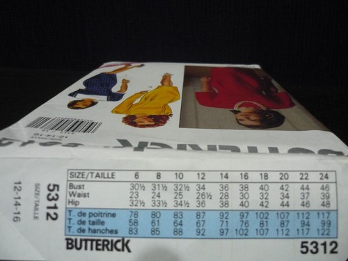 1991 VINTAGE BUTTERICK PATTERN #5312~WOMEN'S PETITE DRESSES~SIZES 12-16 UNCUT FF - Picture 9 of 9