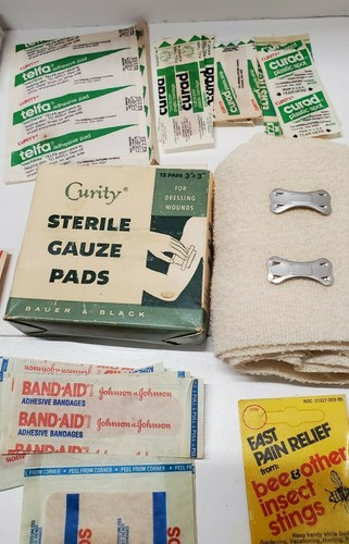 Kit de primeros auxilios vintage para contratistas generales montado en pared, muchos componentes vintage - Imagen 9 de 12