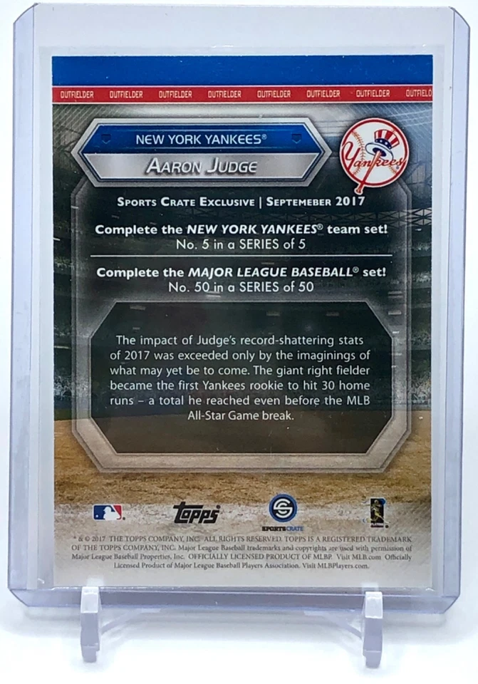 Aaron Judge - 2017 Topps Sports Crate Exclusive Foil RC #50 - Yankees - Image 2 of 4
