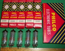 (5) NOS Philco 35W4 Half-Wave Rectifier Tubes Audio! Hi Fi! Radio! (1963)
