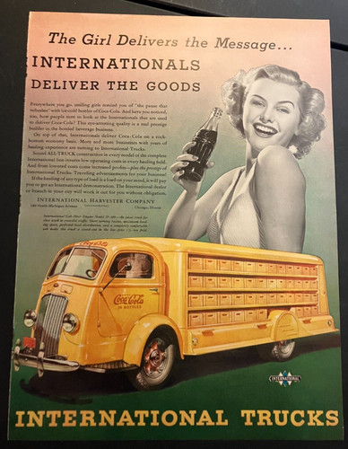 1938 International D-300 Coca-Cola Delivery - Vintage Original Print Ad Wall Art